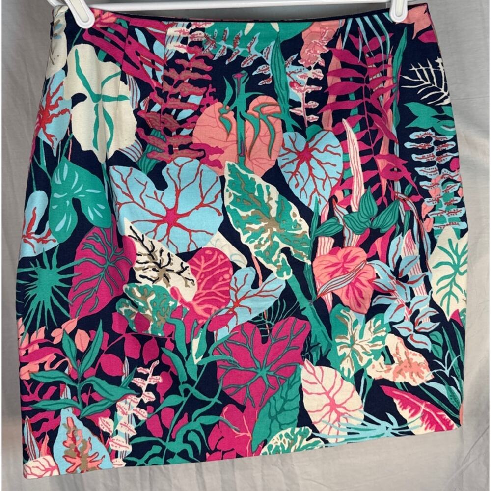 Talbots‎ Cotton Blue Pink Green Skirt Size 8 - Picture 2 of 5